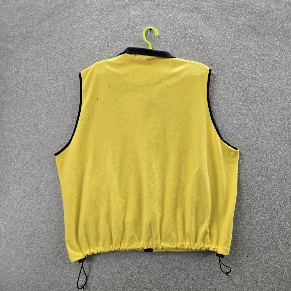 VINTAGE Eddie Bauer Men‎ Jacket 2XL Yellow Vest Fleece EBTEK Zipper
